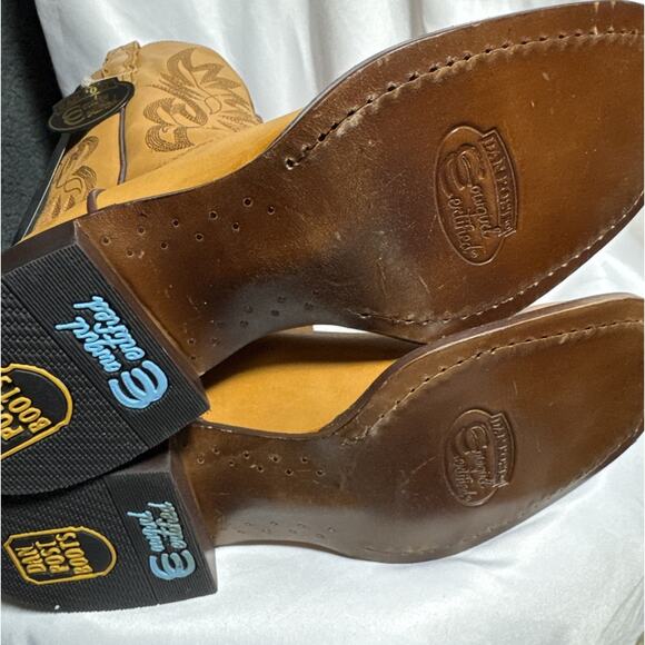 Dan Post Selena Boots Women’s Size 7 Golden Yellow Leather Square Toe NIB NEW - Picture 10 of 10